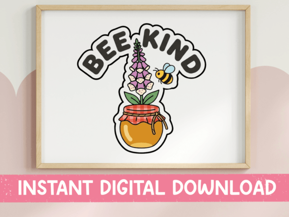 Bee Kind Honey Jar and Flower Sticker: Design That Speaks Volumes