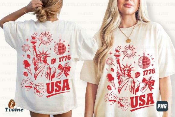 Celebrate with Vintage Charm: Retro 4th of July Doodle PNG