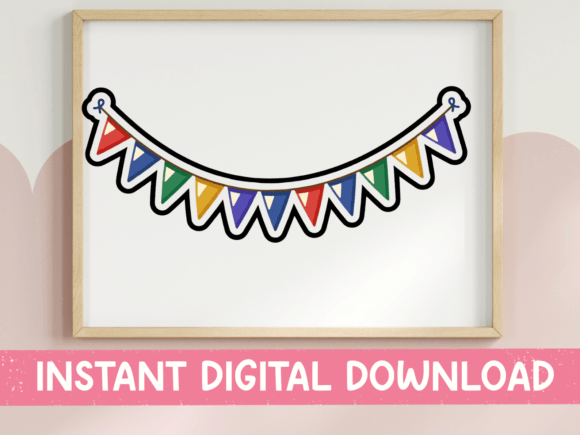 Colorful Party Banner Bunting Sticker: A Festive Design Asset