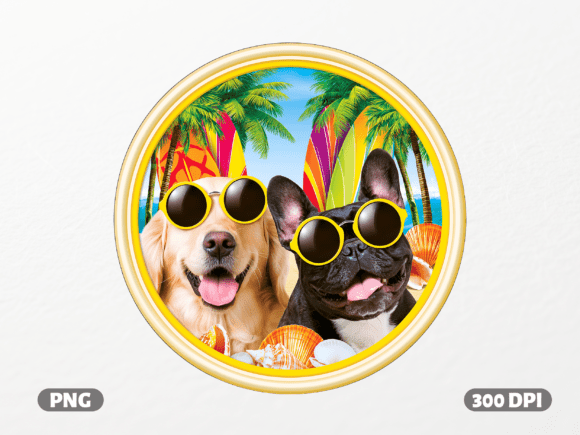 Cool Dogs Beach Vacation PNG: Design for Sunny Days