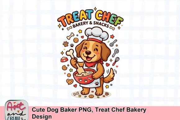 Cute Dog Baker PNG: Treat Chef Bakery Design for Creative Projects