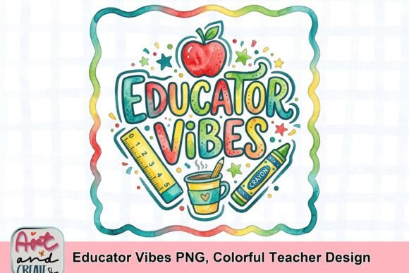 Educator Vibes PNG: A Colorful Teacher Design Asset