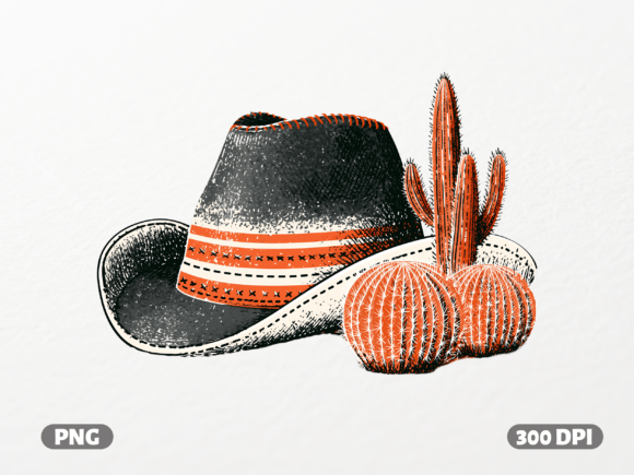 Embrace the Rugged Spirit with Western Cowboy Hat and Cacti