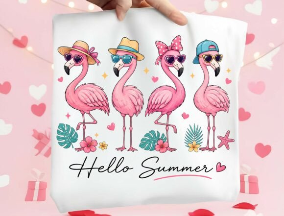 Embrace Tropical Charm with Hello Summer Flamingo PNG