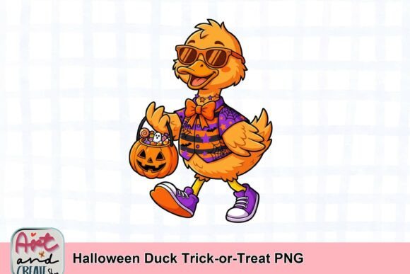 Halloween Duck Trick-or-Treat PNG: Spook-tacular Design Asset