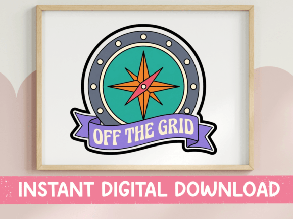 Off the Grid Compass Nautical Design: Your Badge for Adventure