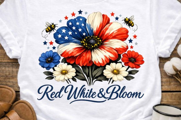 Red White Bloom: A Patriotic Floral Design for Creative Projects