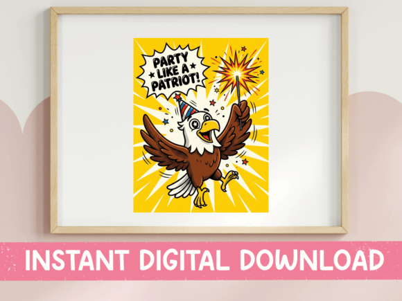Unleash the Party Like a Patriot Eagle Comic Art
