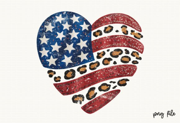 USA Flag Heart 4th of July Heart PNG: Your Go-To Patriotic Design Asset