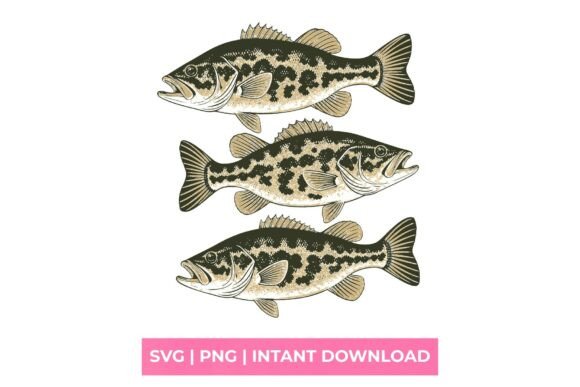 Vintage Largemouth Bass Fishing SVG: A Design Asset with Deep-Water Appeal