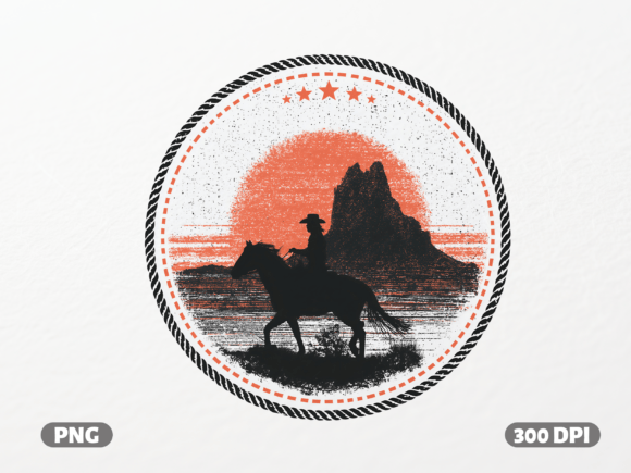 Western Cowboy Badge PNG: Authentic Wild West Graphics