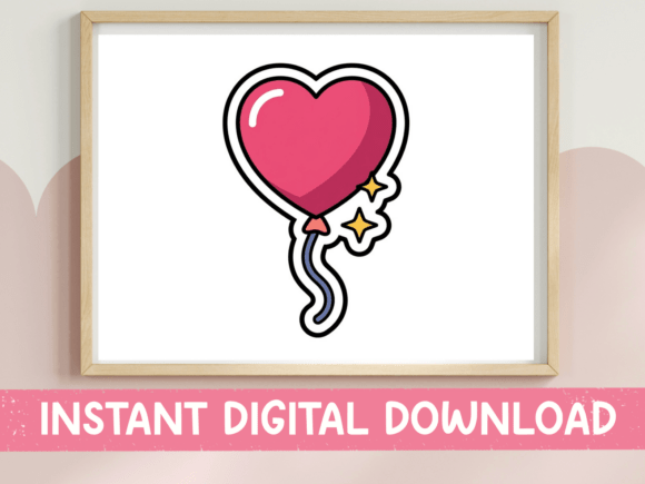 Why the Pink Heart Balloon with Sparkles Sticker is a Modern Design Essential
